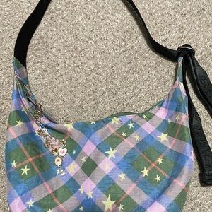 BAGGU Green Star Plaid MEDIUM Crescent